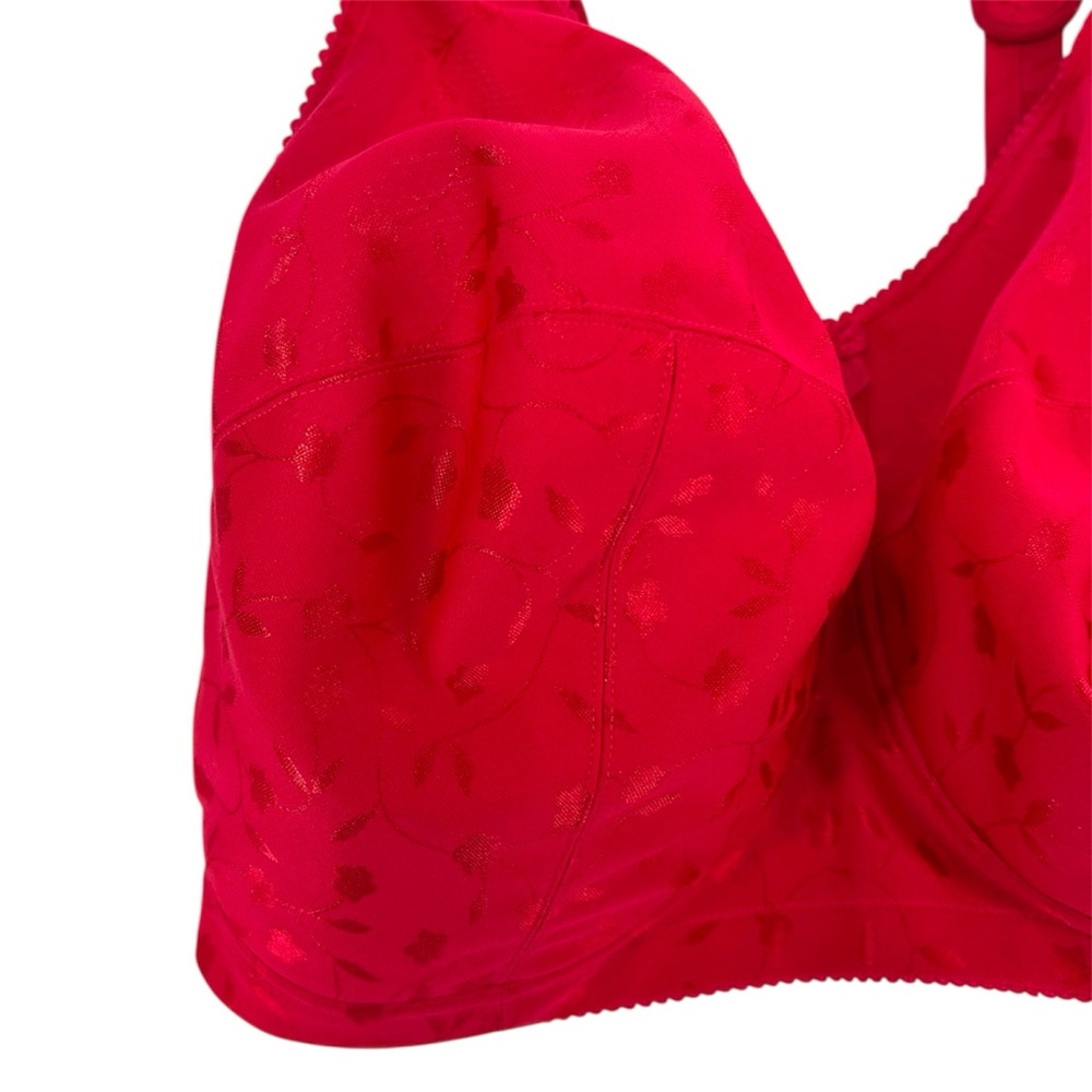 NWT Elila Jacquard Wire-Free Bra in Red Style 1305 Size 40K - Picture 4 of 10